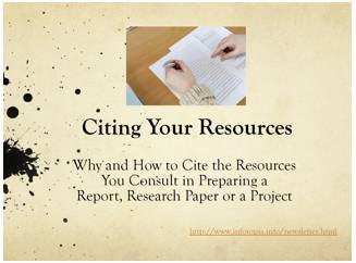 Citing Your Resources--Why and How to Cite Your Resources (in PDF format)