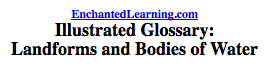 Enchanted Learning has a very good illustrated glossary of landforms.